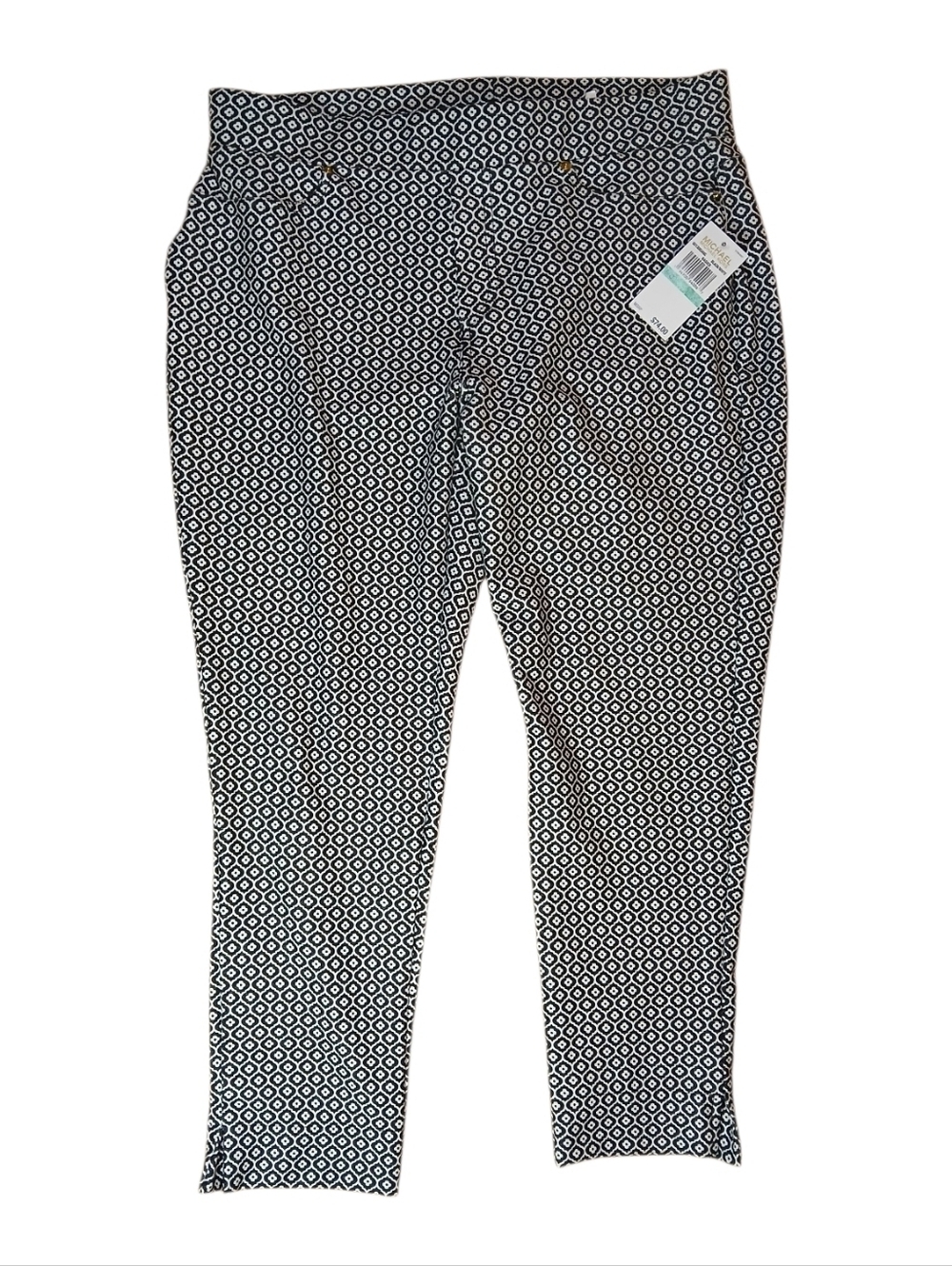 NWT Michael Kors Geometric Print Very Soft Stretch Cropped Pants Size Large